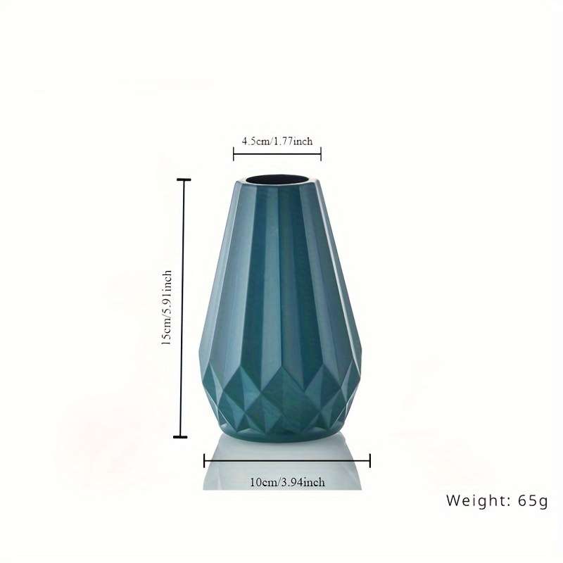 Geometric Teal Vase