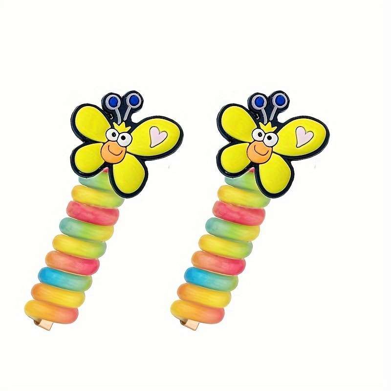 Butterfly Braided Telephone Wire Hair Ties For Teen Girls
