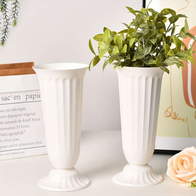 Elegant White Plastic Vase