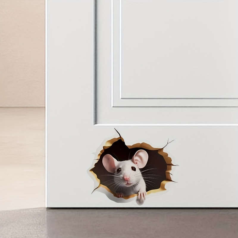 3D Mouse Hole Wall Decal