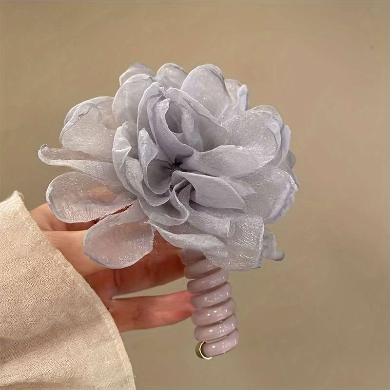 Chic Floral Organza Spiral Hair Tie