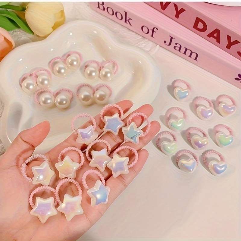10-Pack Cute Pearl Hair Ties