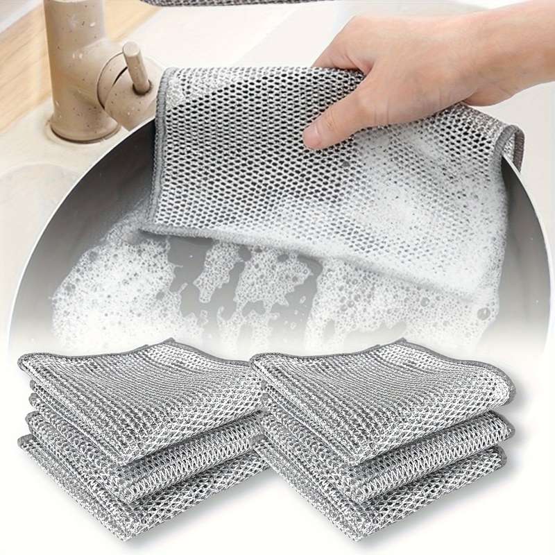 5pcs Reusable Stainless Steel Scouring Pads