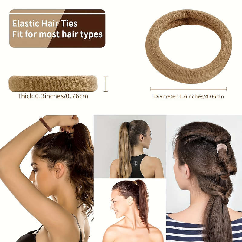50pcs High Elastic Hair Ties French Thick Hair Ties for Women