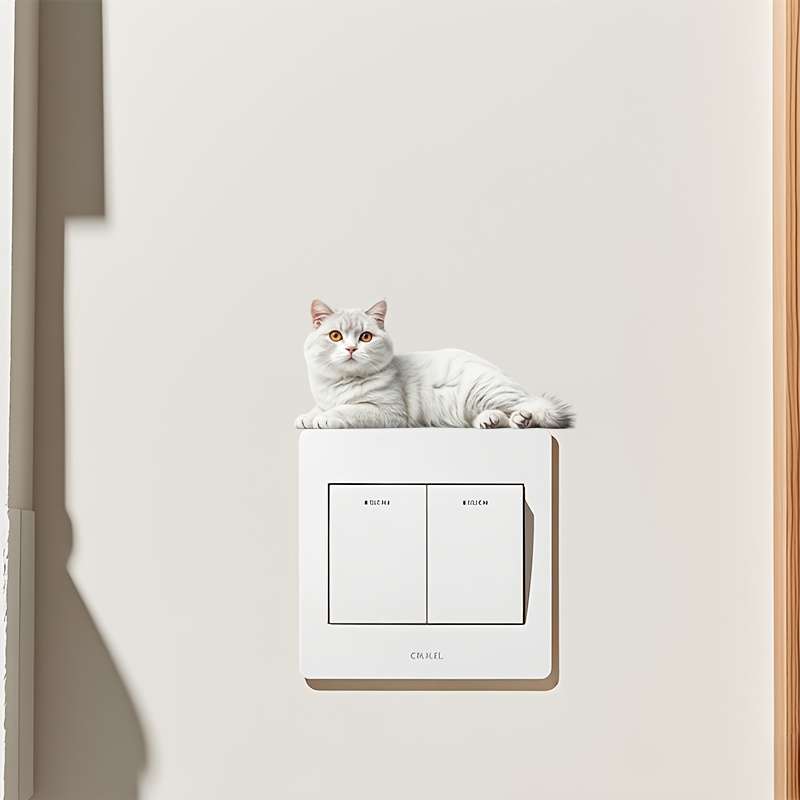 Classic Lazy Cat Light Switch Sticker