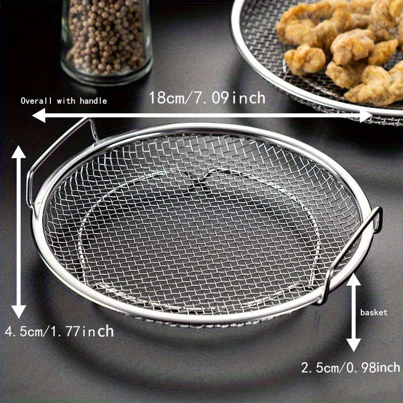 Reusable Round Stainless Steel Oil Filter Tray with Mesh Basket