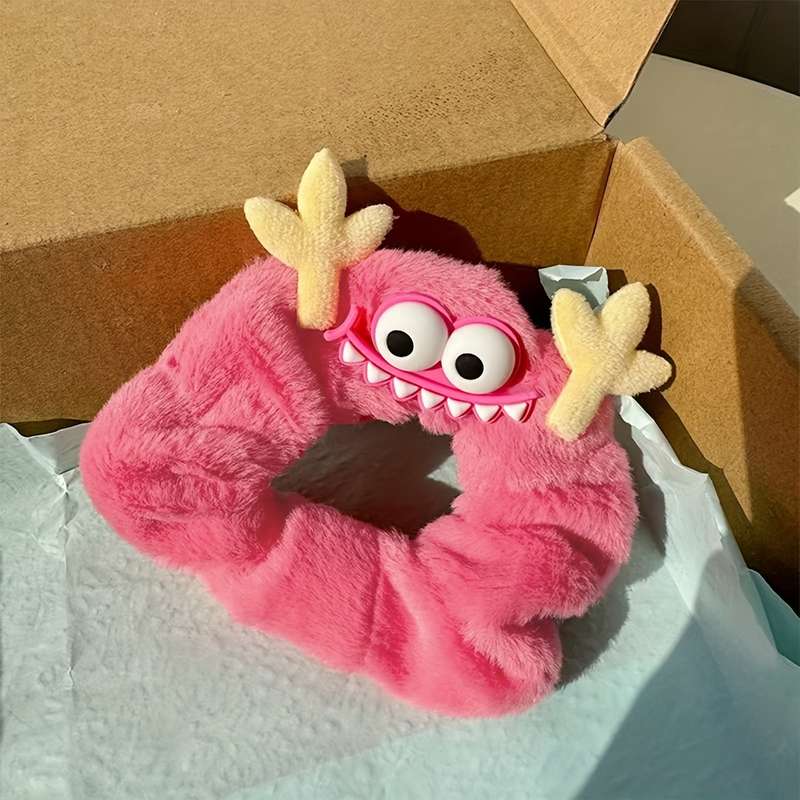 Cute Plush Monster Hair Ties Set
