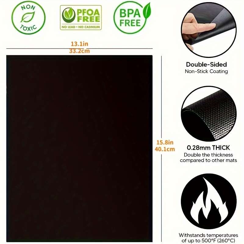 2pcs Oven Bottom Liner Non-Stick Reusable Liner For Electric Ovens
