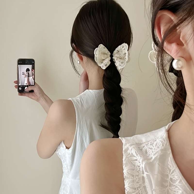 Elegant Lace Bow Hair Tie