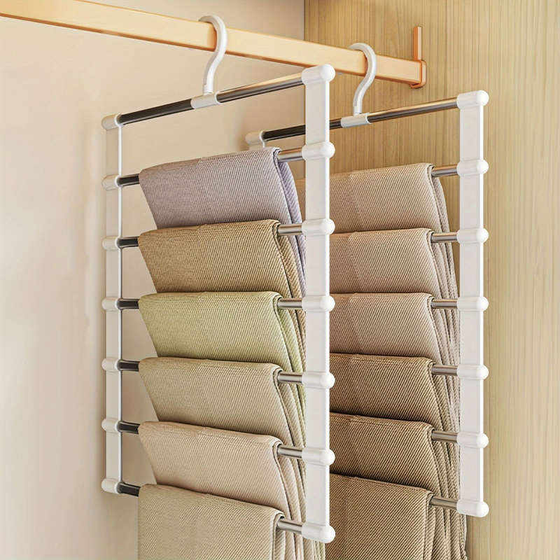 Space-Saving Stainless Steel Multi-Layer Pants Hanger