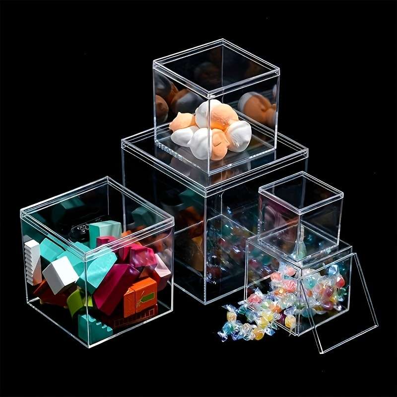 1 Set Contemporary Acrylic Storage Boxes with Lids