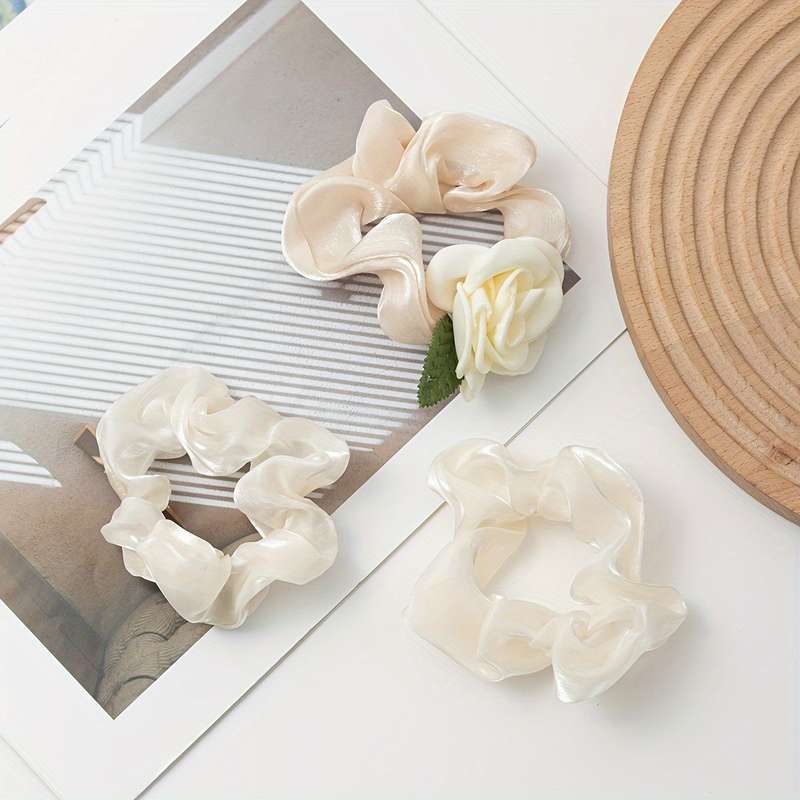 3pcs Elegant Camellia Flower Hair Ties Set