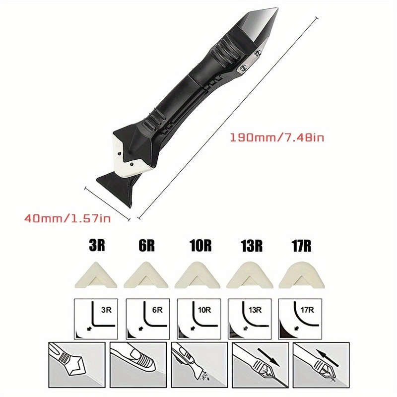 Multi-Function Silicone Scraper and Caulking Tool