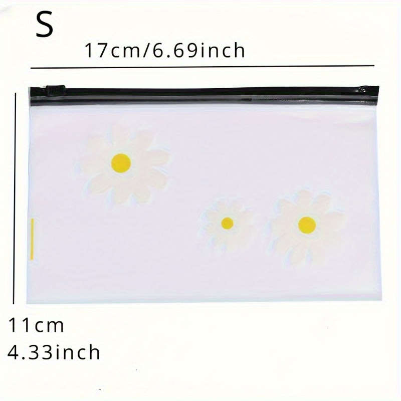 10pcs Daisy Pattern Cosmetic Bags