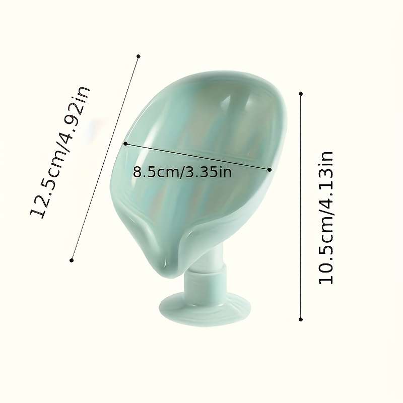 Leaf-Shaped Wall-Mounted Soap Dish with Suction Cup Base