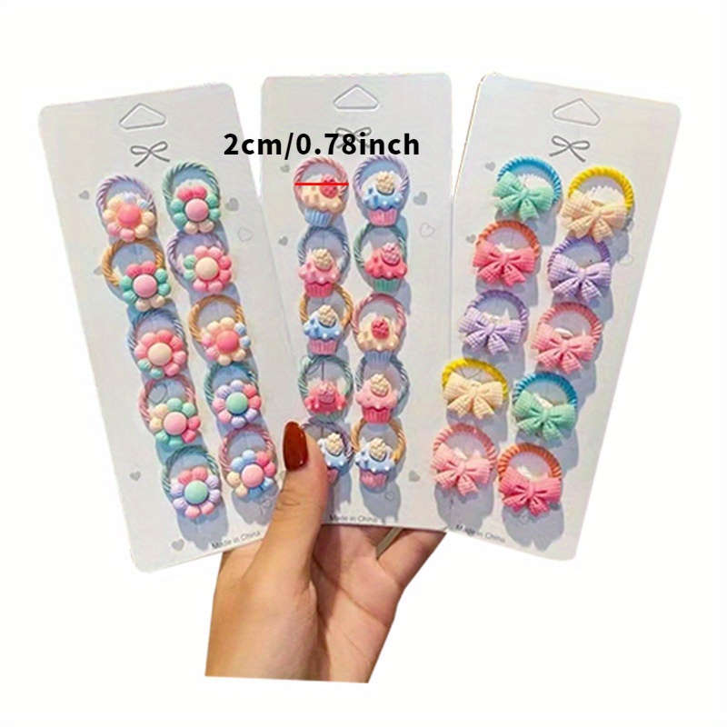 Cute Cartoon And Floral Elastic Hair Ties Set