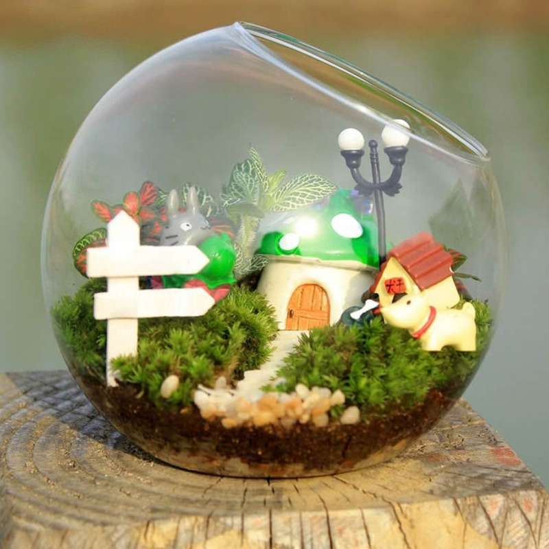 Elegant Clear Borosilicate Glass Ball Vase