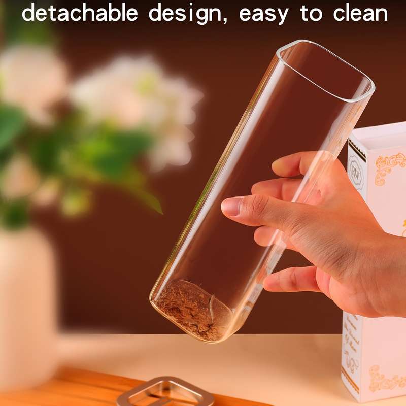 Glass Incense Holder With Metal Base