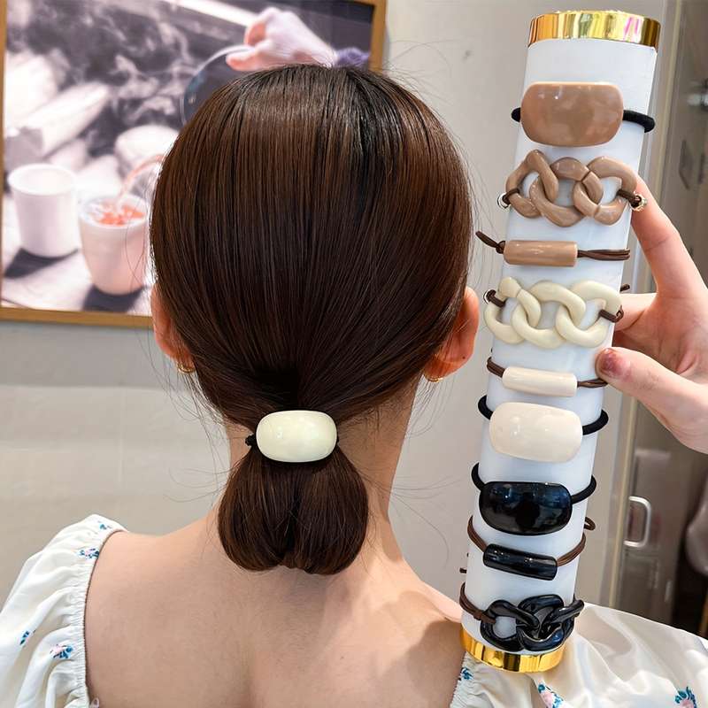 Elegant Milk Coffee Color Hair Ties