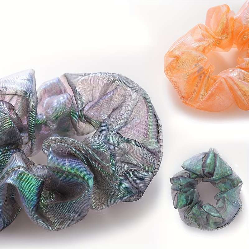 Laser Color Scrunchies Organza Hair