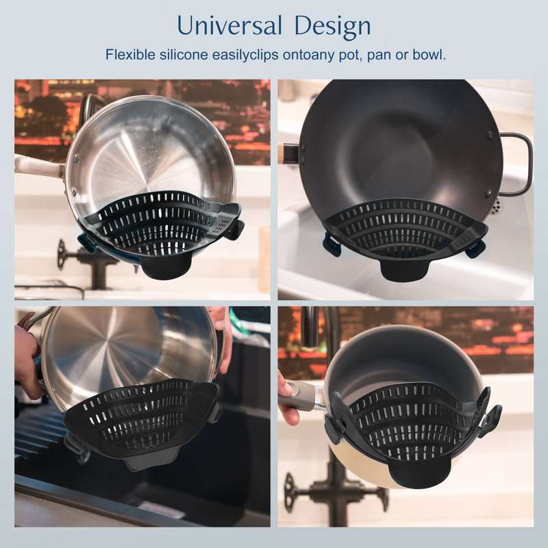 1pc  Adjustable Silicone Clip-On Pot Strainer