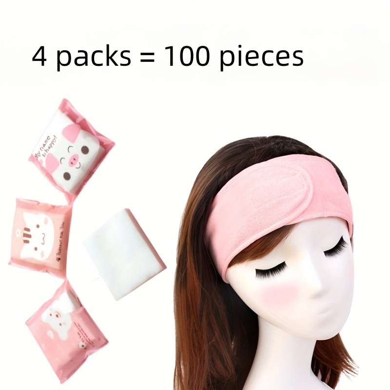 100pcs Cute Cartoon Makeup Remover Wipes