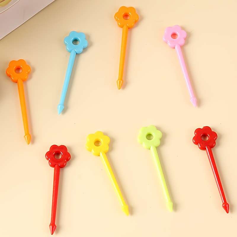 12pcs Vibrant Flower Fruit Picks