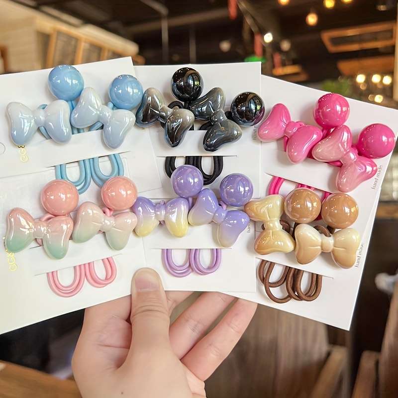 Colorful Hair Ties with Magic Love Heart Beads