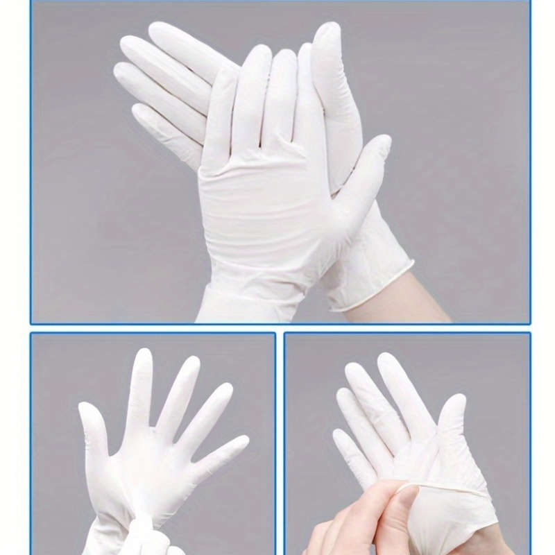 20pcsWhite Disposable Nitrile Gloves