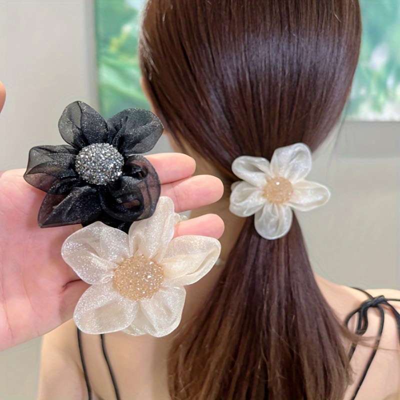 Elegant Women's Floral Hair Scrunchie