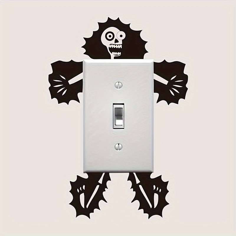 Creative Electric Shock Skull Switch Sticker