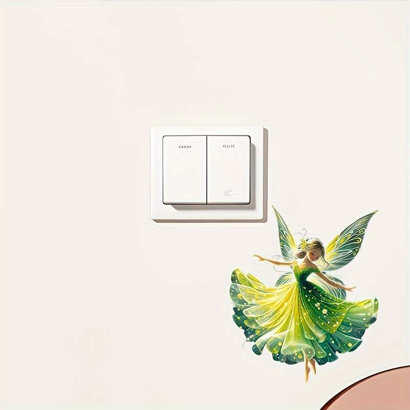 1pc Delicate Green Butterfly Fairy Pattern Switch Sticker