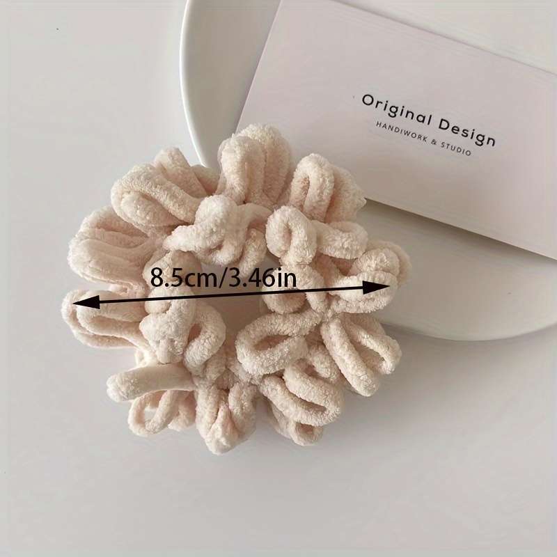 5pcs Soft Plush Ruffle Hair Ties