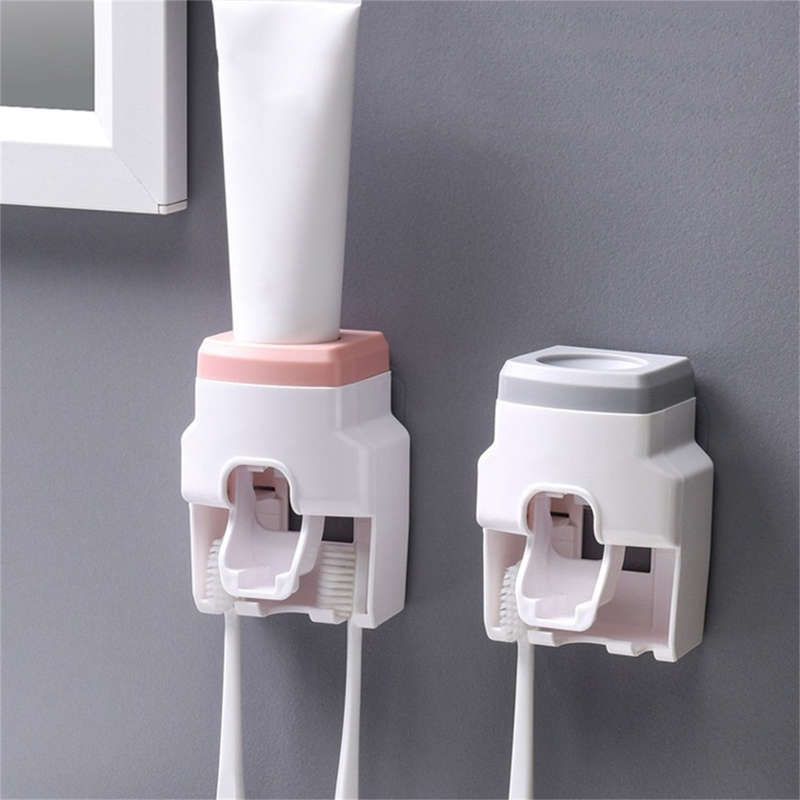 1pc Sleek White Wall-Mounted Toothbrush Holder