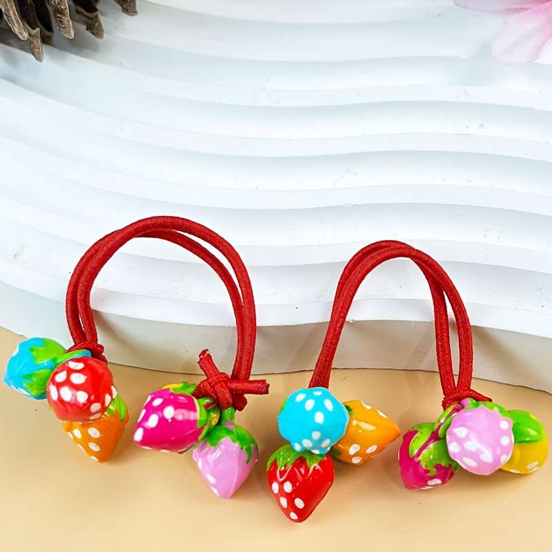 Cute Strawberry Hair Ties for Girls