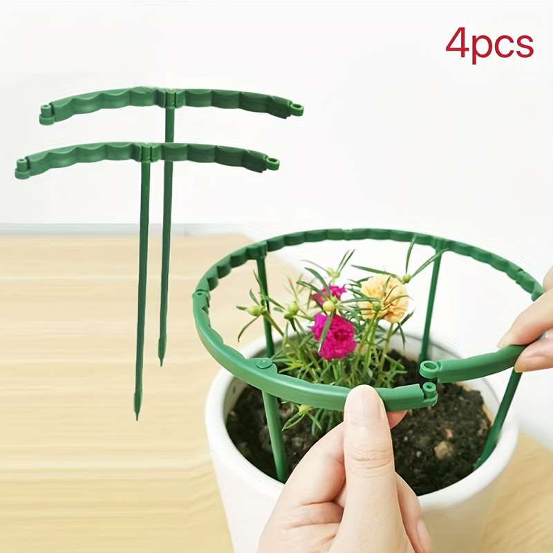 4pcs 24.99cm Durable Plastic Plant Support Stakes