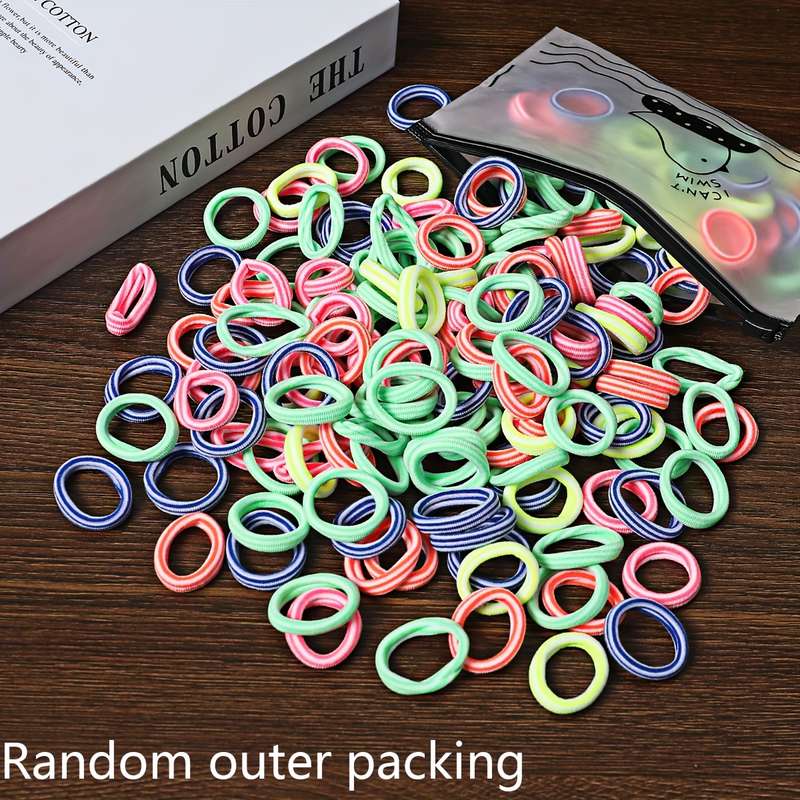Pieces Fashionable Double-Color Striped Hair Ties