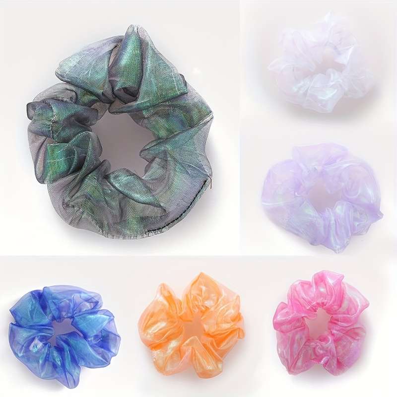 Laser Color Scrunchies Organza Hair