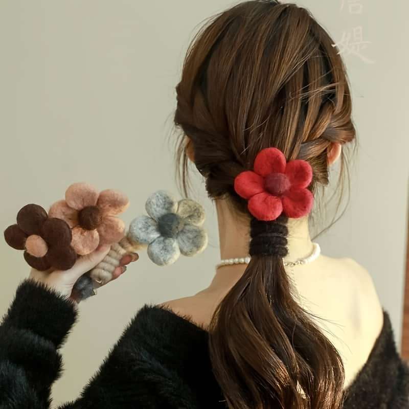 Chic Floral Spiral Hair Tie - Soft Plush