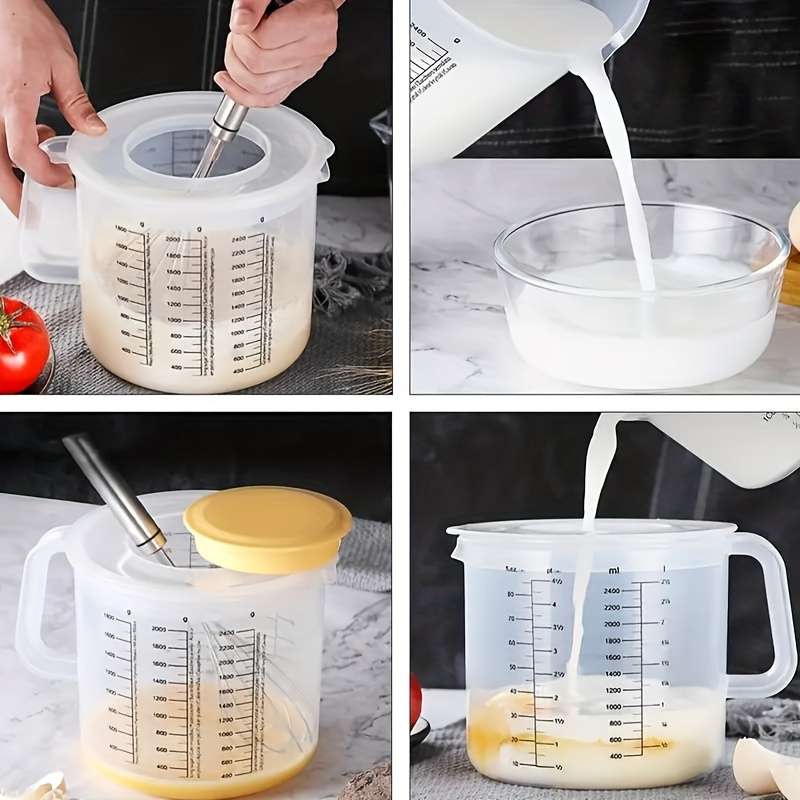 1pc 2.5L Plastic Measuring Cup with Lid