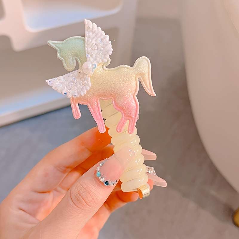 Elegant Unicorn Spiral Hair Tie