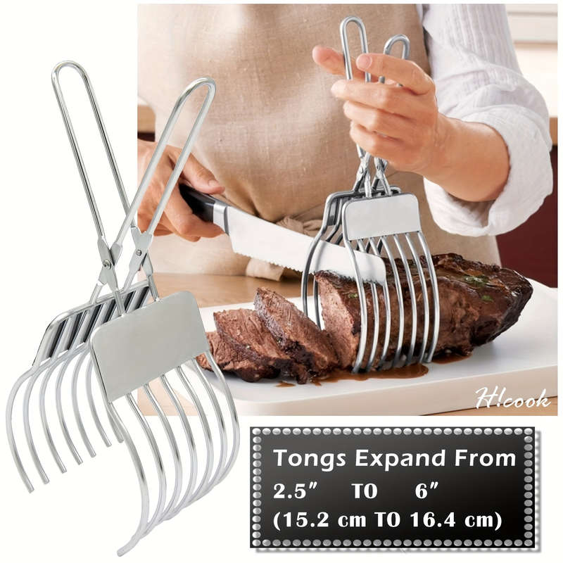 Stainless Steel Meat Slicing Tongs1pc