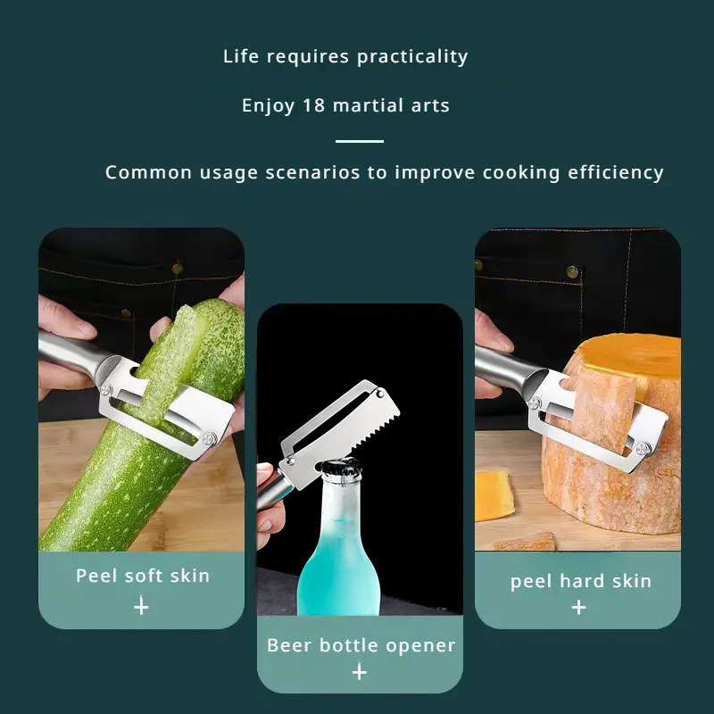 1pc 4-in-1 Multifunctional Stainless Steel Peeling Knife