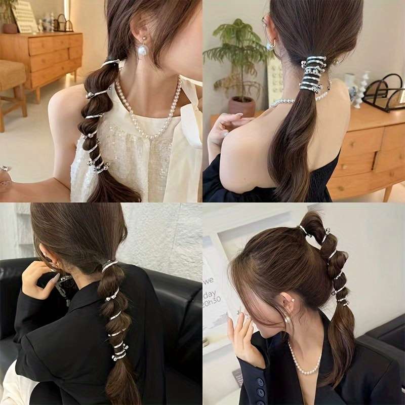 Chic Beaded Spiral Hair Tie