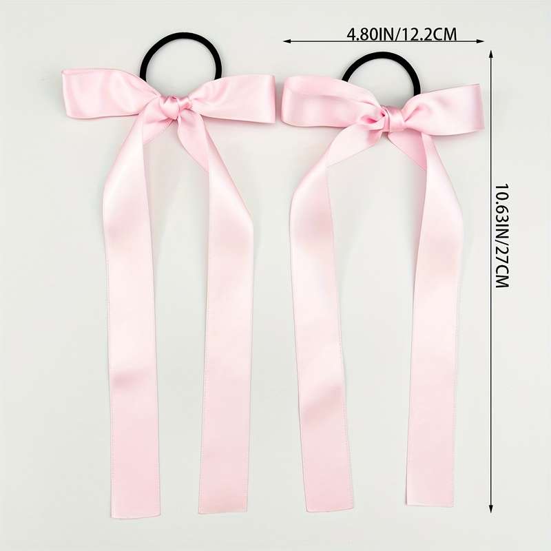 2pcs Elegant Ribbon Bowknot Hair Loops