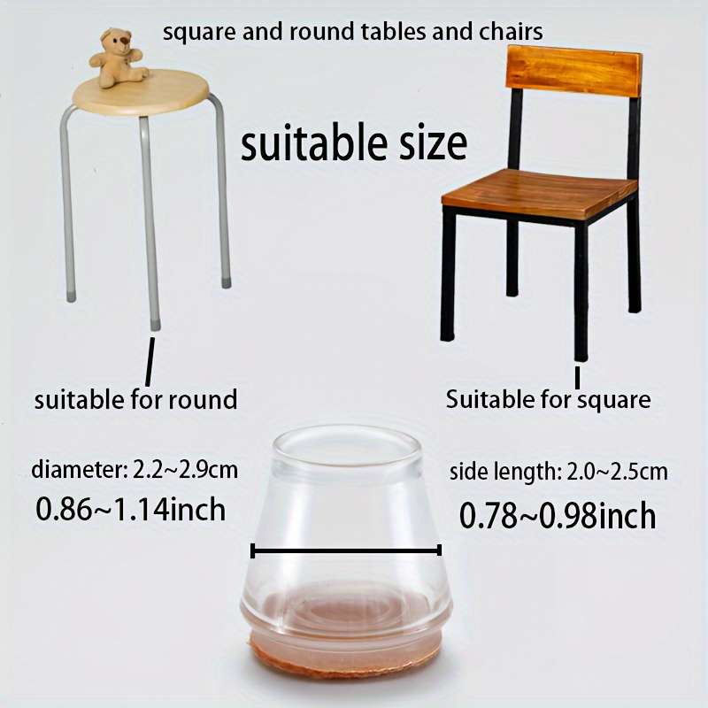 12pcs Silicone Chair Leg Protectors