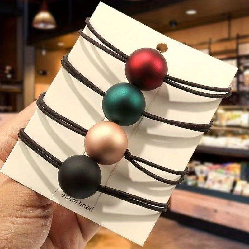 Chic Black Faux Pearl Hair Tie