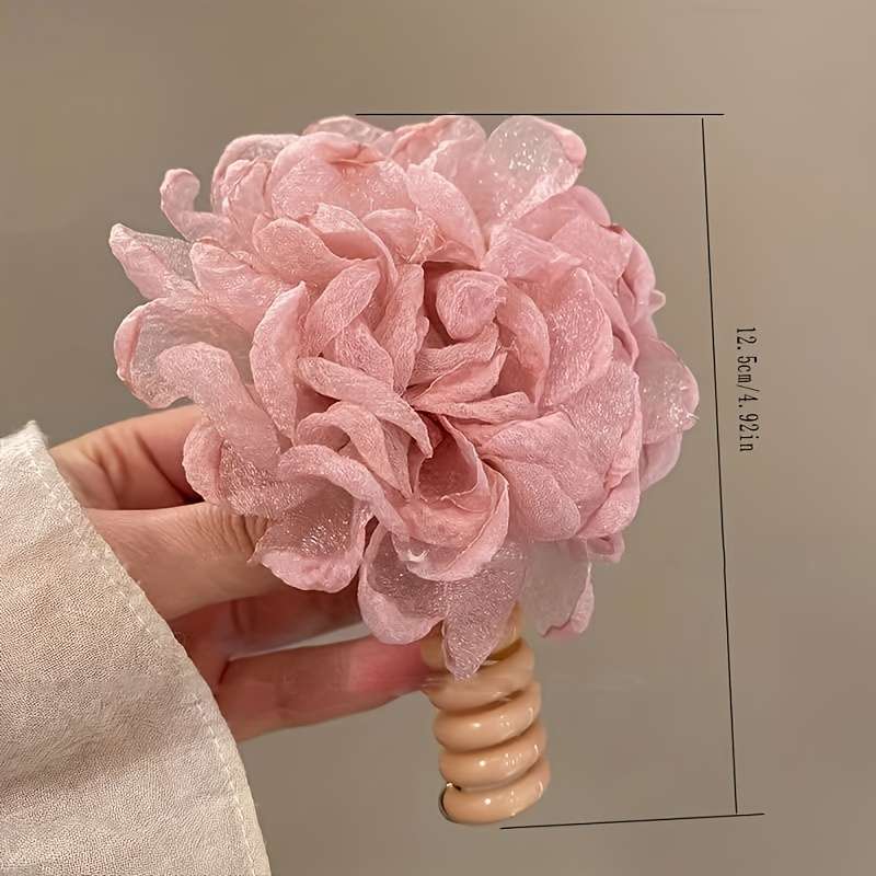 Chic Floral Organza Spiral Hair Tie