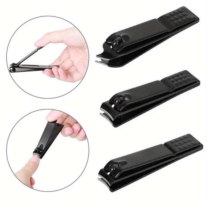 3pcs Black Stainless Steel Nail Clipper Set