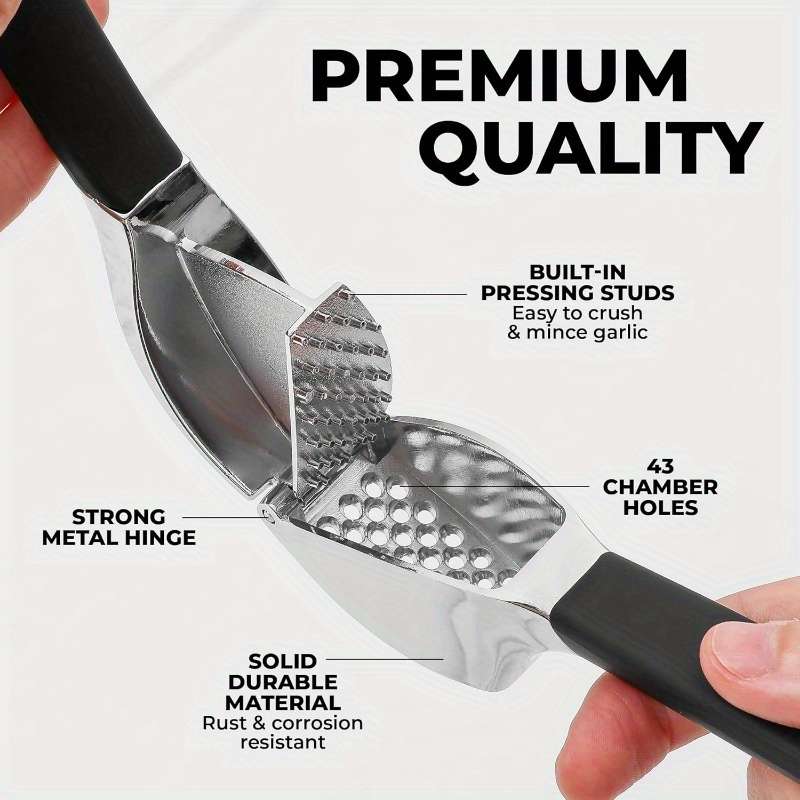 Garlic Press Crusher and Mincer with Sturdy Construction